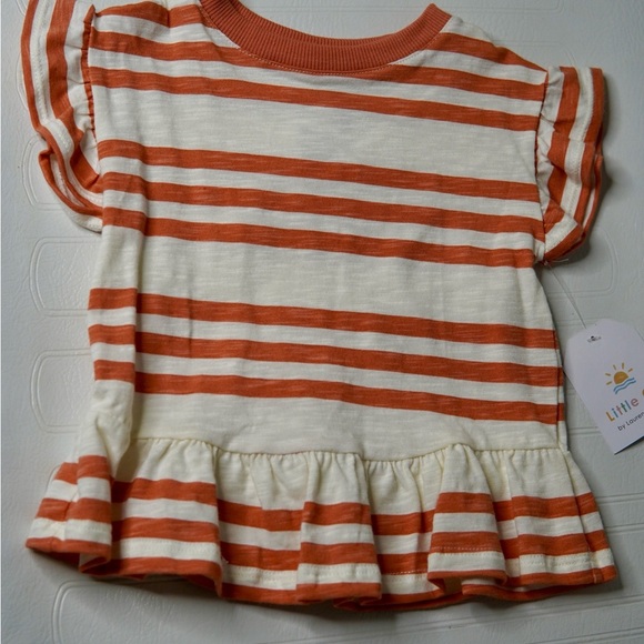 Little Sunshine Orange Striped Ruffle Tee - Picture 1 of 1
